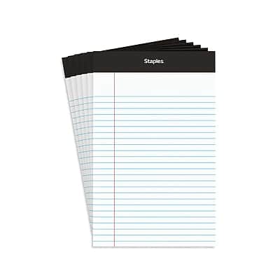 "Staples - Notepads, 5"" x 8"", Narrow Ruled, 100 Sheets/Pad, 6 Pads/Pack (ST57343) - White" price history on PriceWatchPro