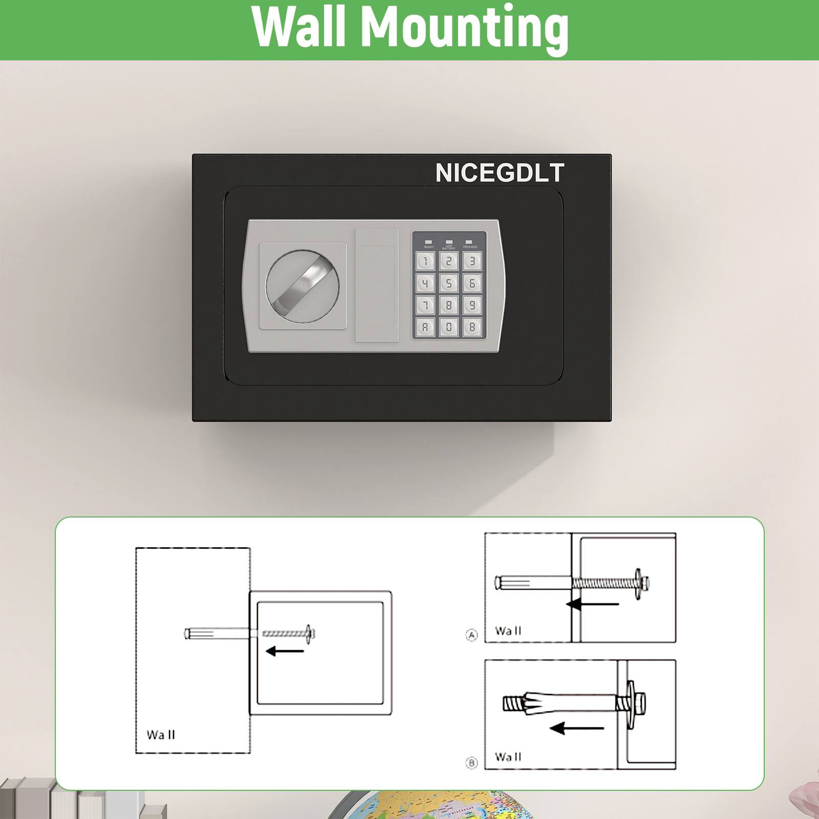 Wall Mounting  
NICEGDLT  

1 2 3  
4 5 6  
7 8 9  
0