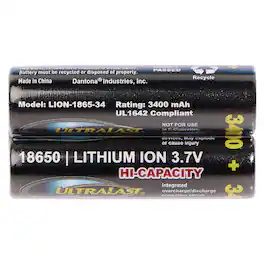 UltraLast - Ul1865-34-2p 3,400 Mah 18650 Retail Blister-carded Batteries (2 Pack)