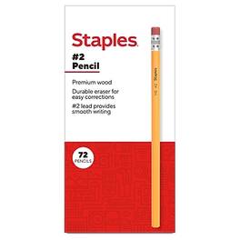 Staples - Wooden Pencil, 2.2mm, #2 Medium Lead, 72/Pack - Yellow