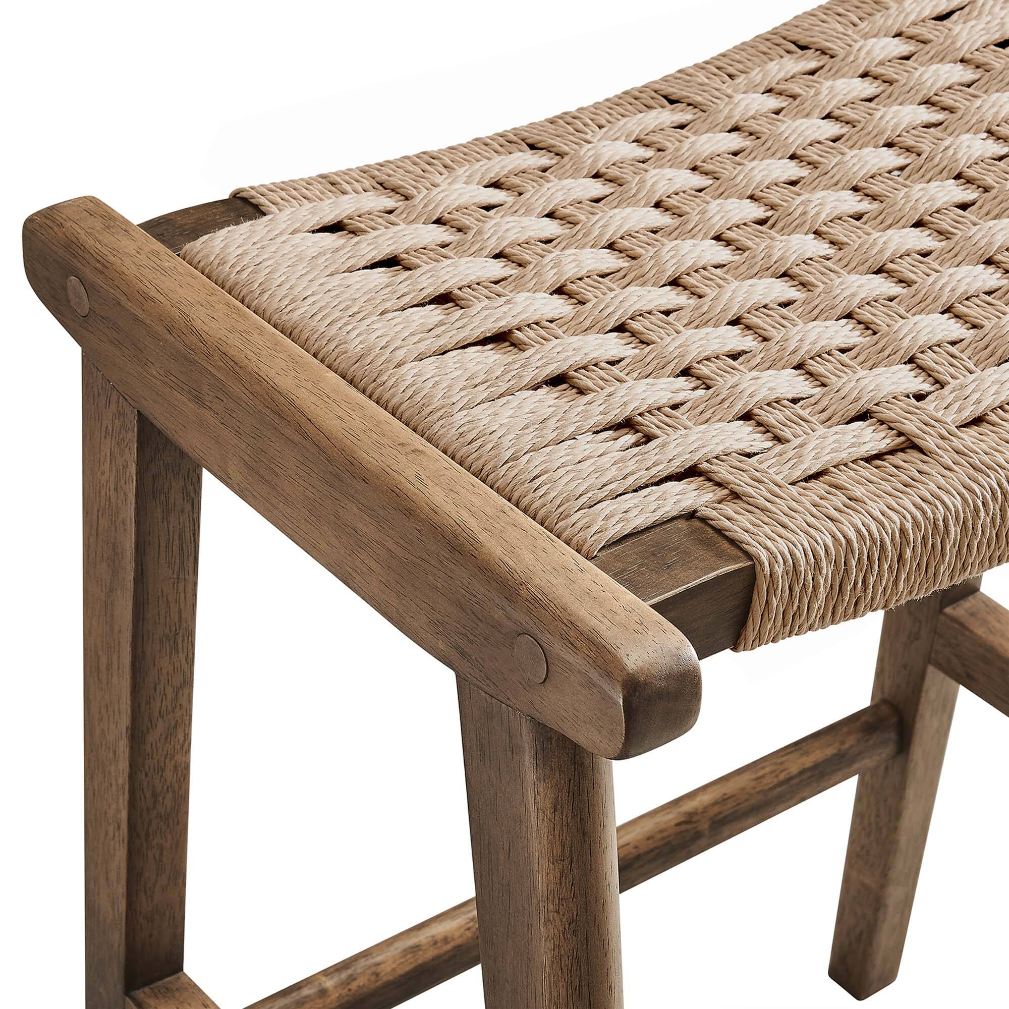 Alt View 3. Modway - Saoirse Woven Rope Wood Counter Stool Set of 2 by Modway - 0.