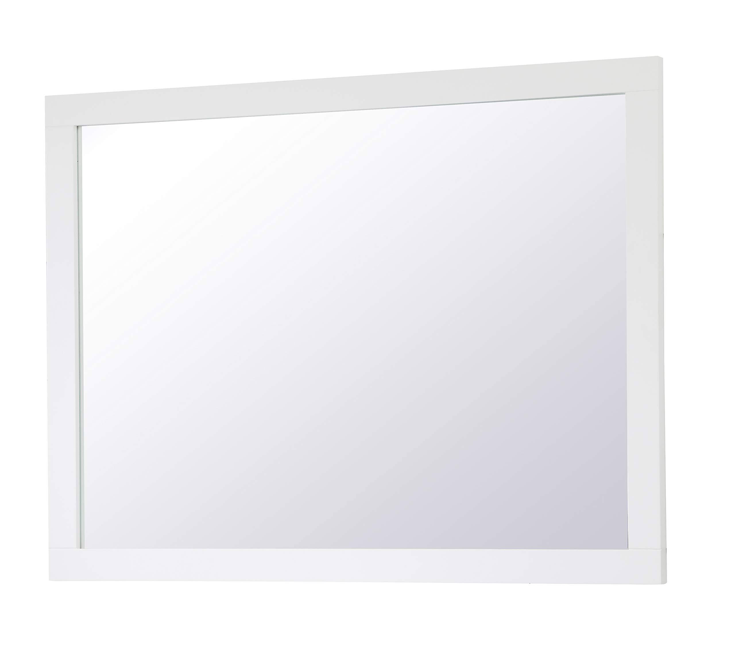 Back. Elegant Decor - Aqua rectangle vanity mirror 48 inch in White - White.
