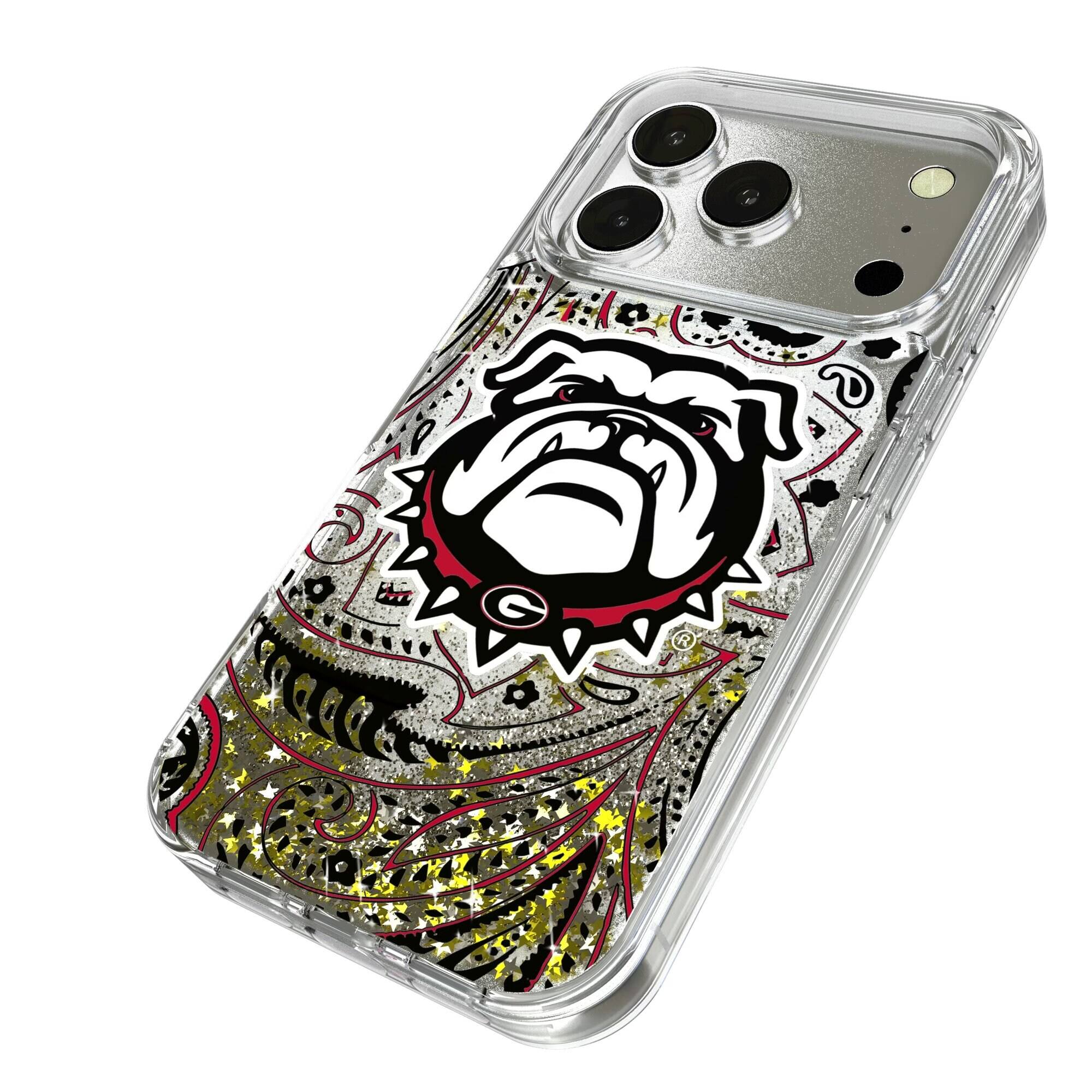 Alt View 1. Keyscaper - Georgia Bulldogs iPhone Glitter Case - 15 Pro Max - Multicolor.