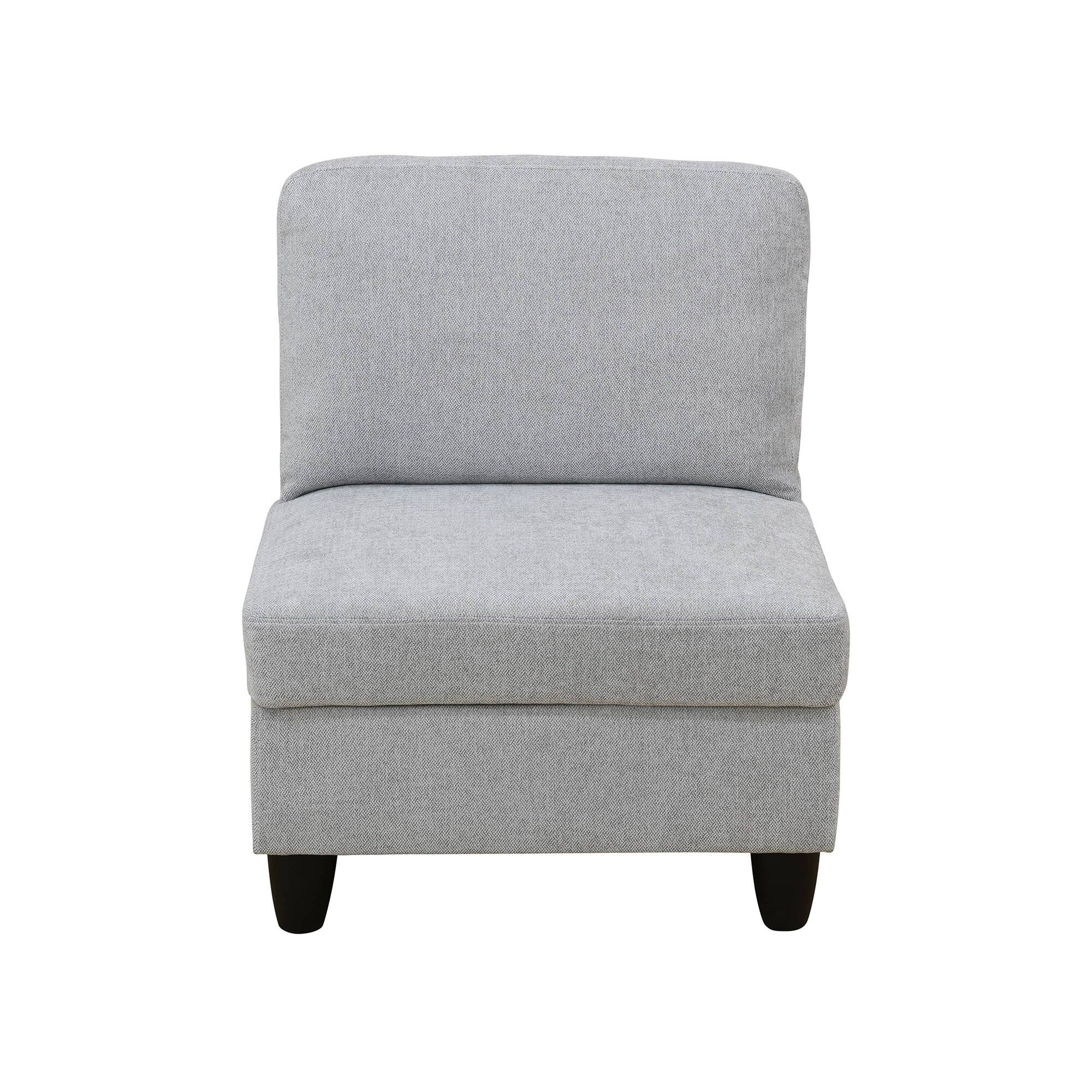 Alt View 6. Boyel Living - 8 Piece Modular Corduroy Sofa Set Movable DIY Sectional - Light Gray.