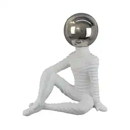 Manhattan Lane - Accent Decor Statuette, 21 Inch Ceramic, Sitting Astronaut - White