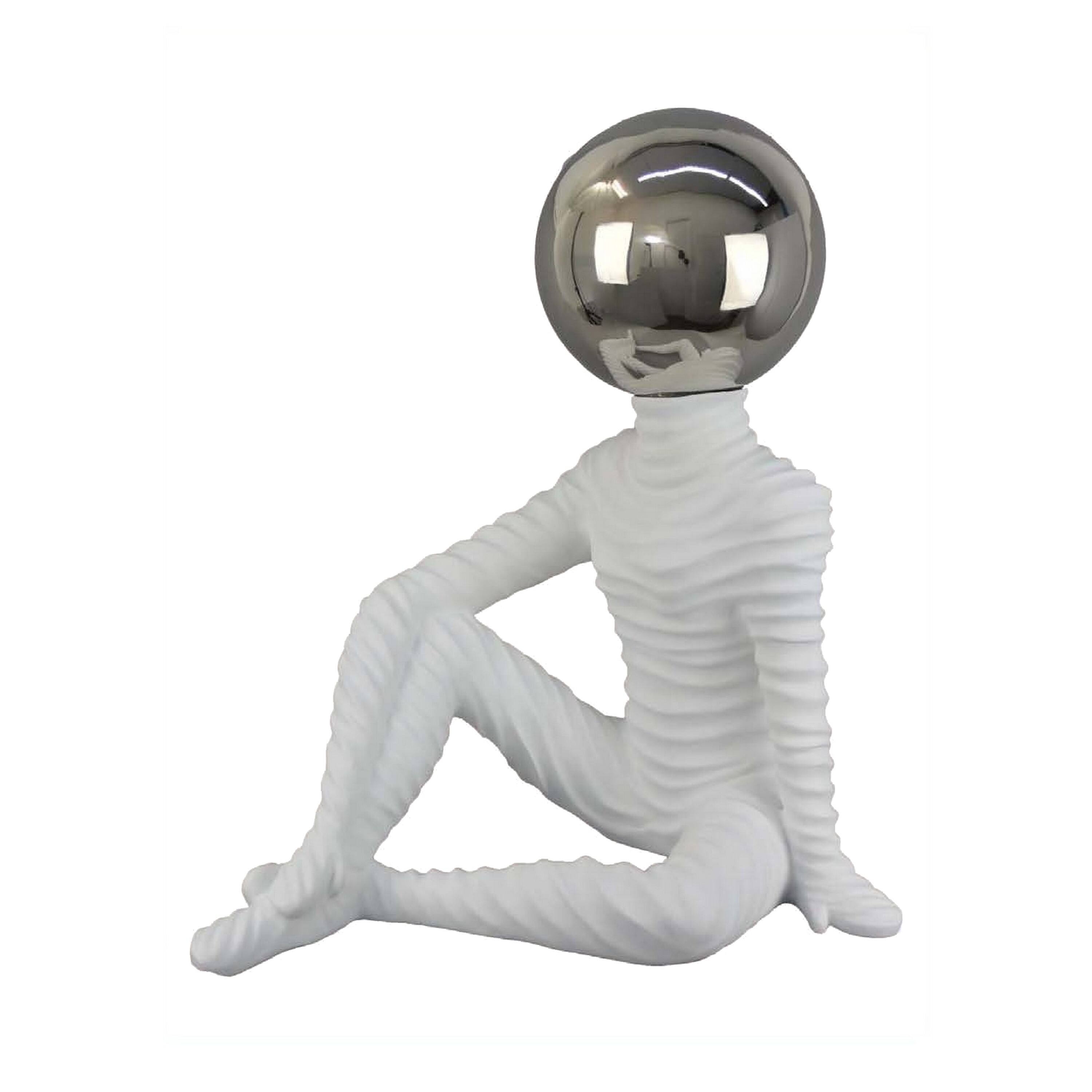 Front. Manhattan Lane - Accent Decor Statuette, 21 Inch White Ceramic, Sitting Astronaut - White.