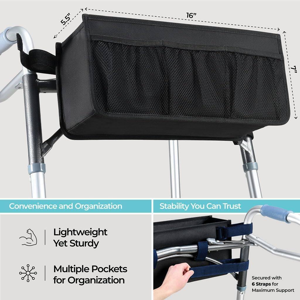 5.5" 16" 7"

Convenience and Organization  
Lightweight Yet Sturdy  
Multiple Pockets for Organization  

Stability You Can Trust  
Secured with 6 Straps for Maximum Support