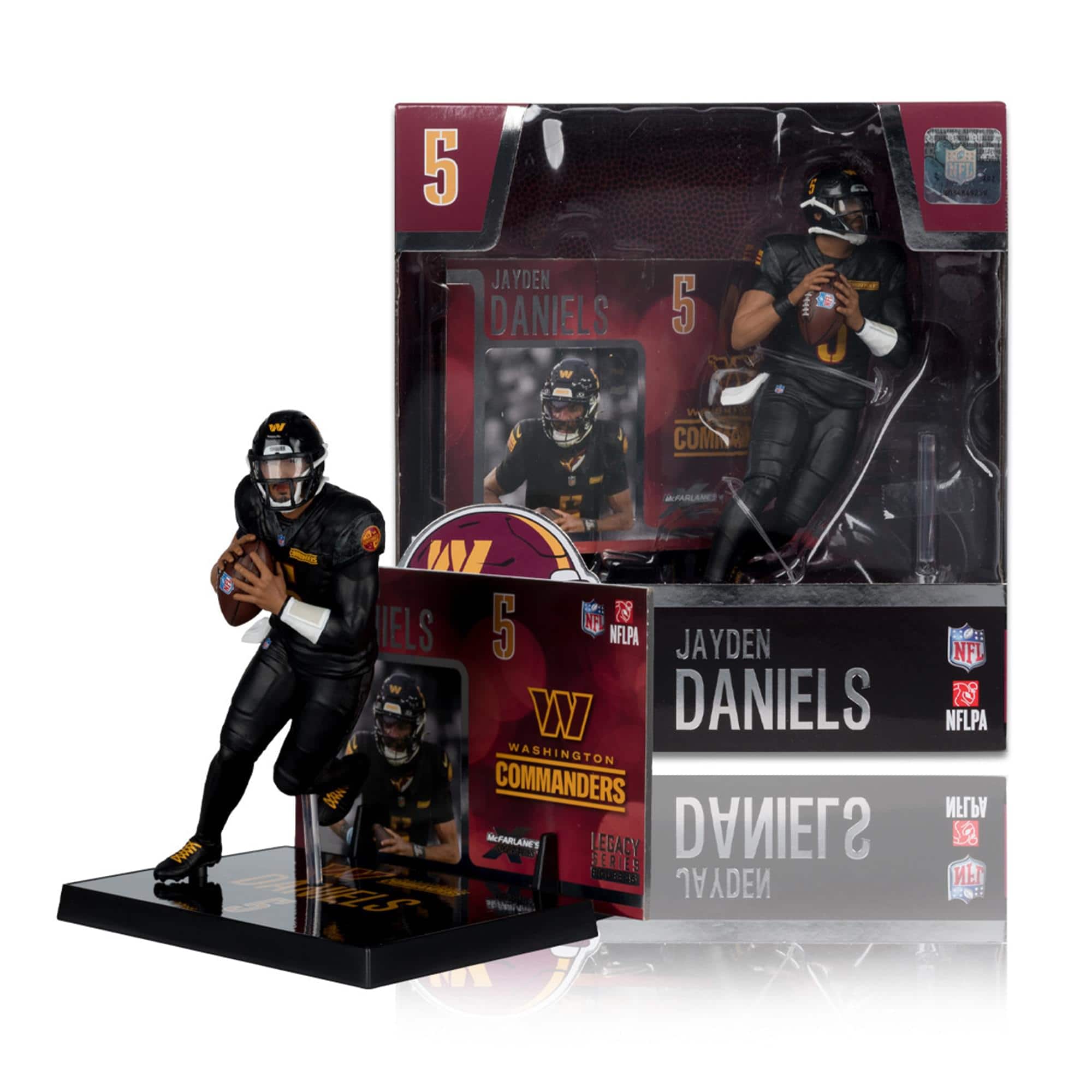 McFarlane Toys - Washington Commanders NFL 7 Inch Posed Figure | Jayden Daniels ( Uniform) - Black