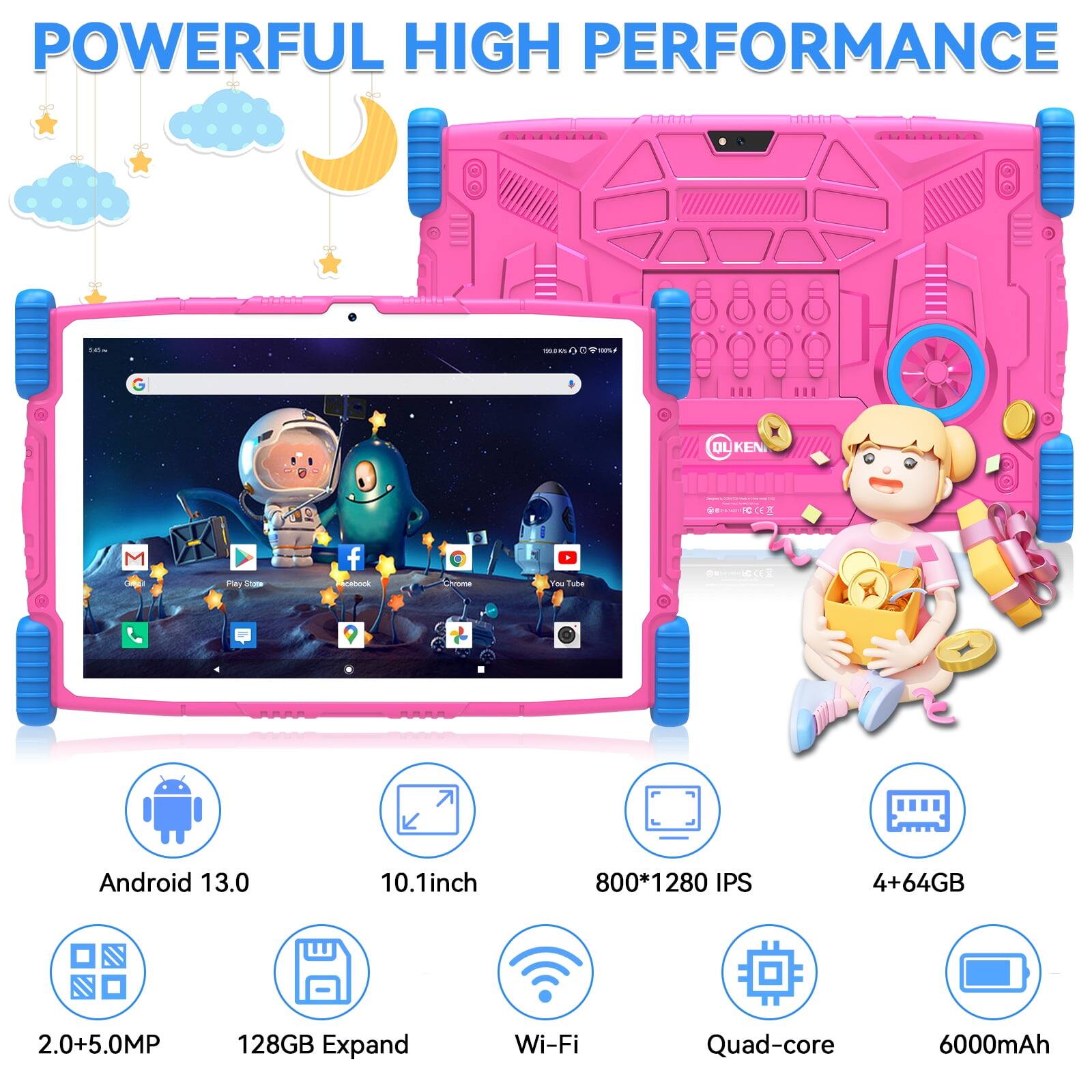 POWERFUL HIGH PERFORMANCE

- Android 13.0
- 10.1inch
- 800*1280 IPS
- 4+64GB
- 2.0+5.0MP
- 128GB Expand
- Wi-Fi
- Quad-core
- 6000mAh
