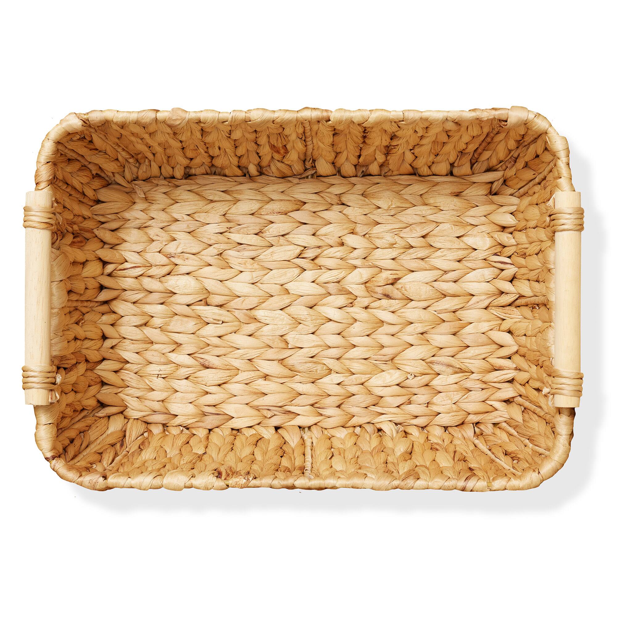 Alt View 4. Casafield - Hyacinth Seagrass Oval Storage Baskets with Wooden Handles - Woven Bins - Natural - Hyacinth.