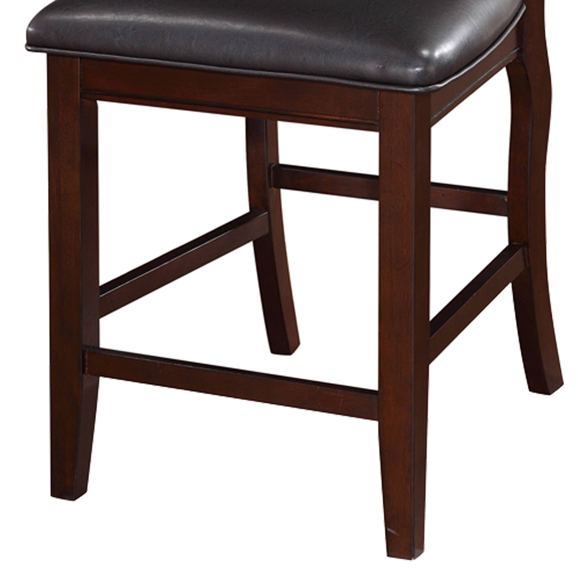 Alt View 3. Manhattan Lane - Wooden Armless High Chair, Espresso Brown & Black, Set of 2 - Brown & Black.