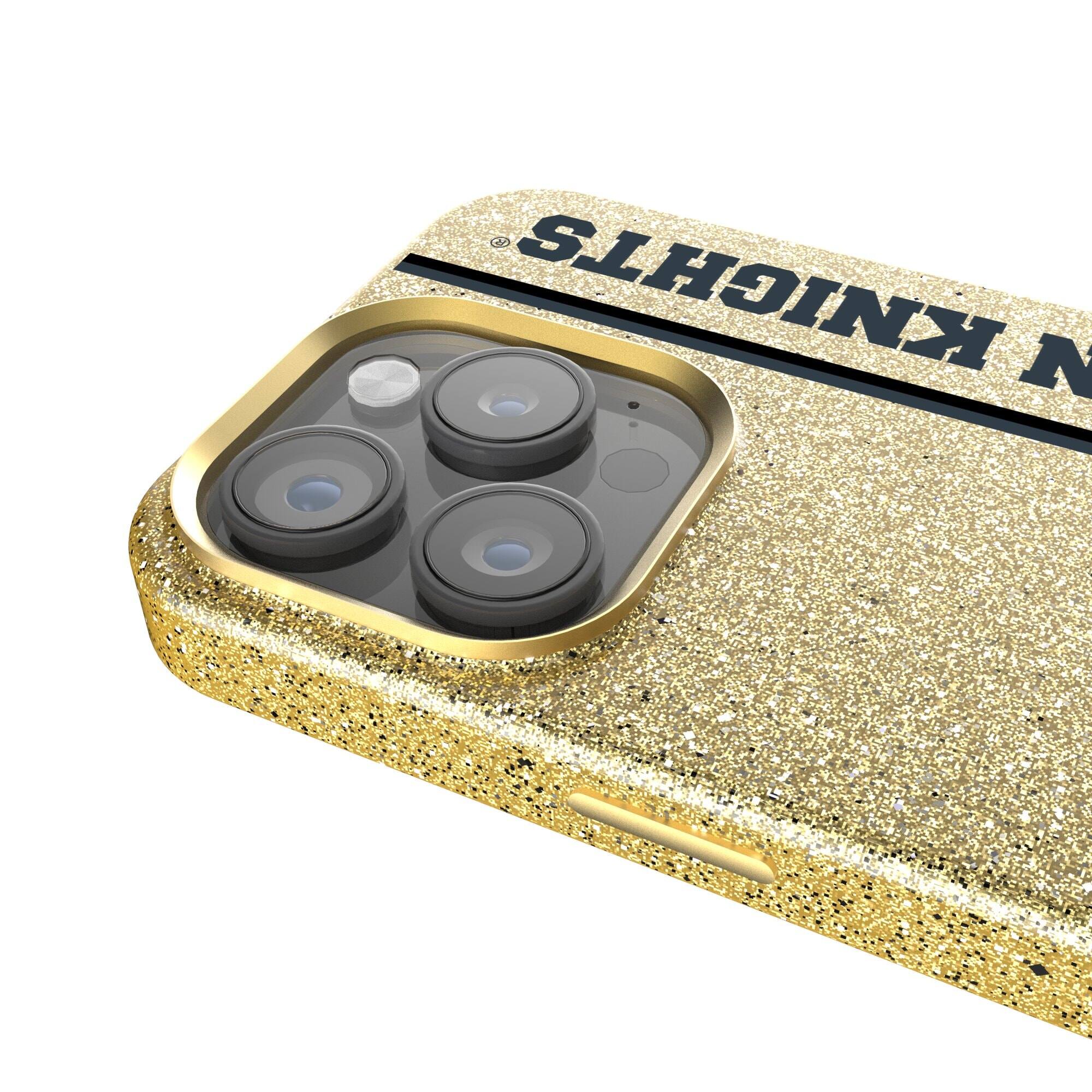 Alt View 2. Keyscaper - Gold Vegas Golden Knights Sidebar Bling iPhone Case - 14 - Gold.