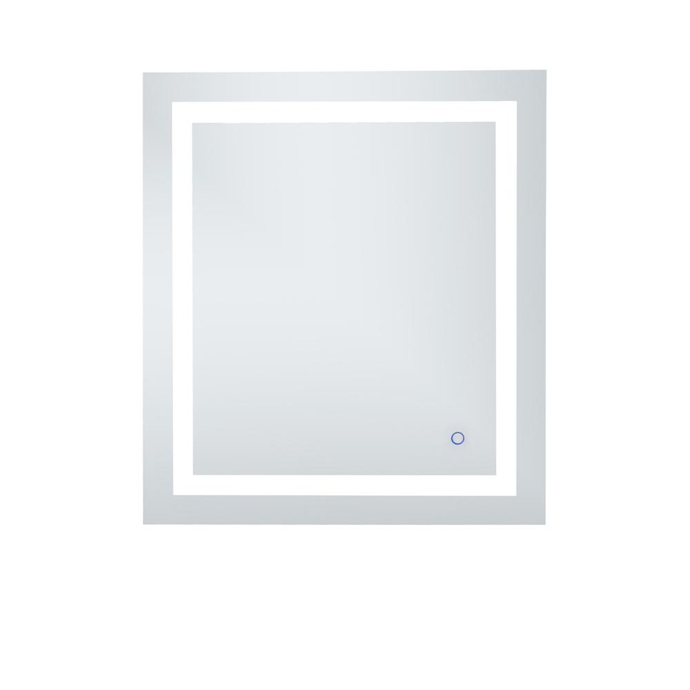 Alt View 1. Elegant Decor - Helios 27in x 30in Hardwired LED mirror - Silver.