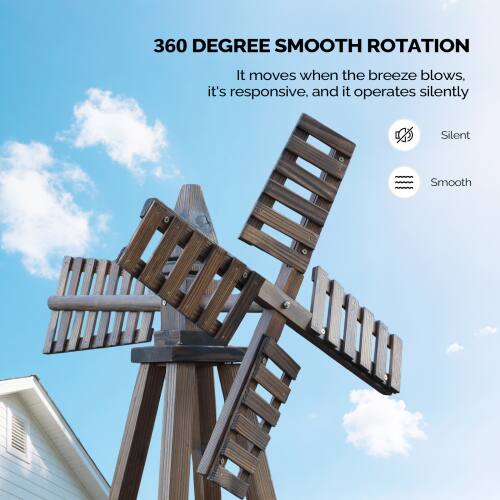 Winado 3 Layers 6.6FT Wooden Windmill Backyard Garden Decoration