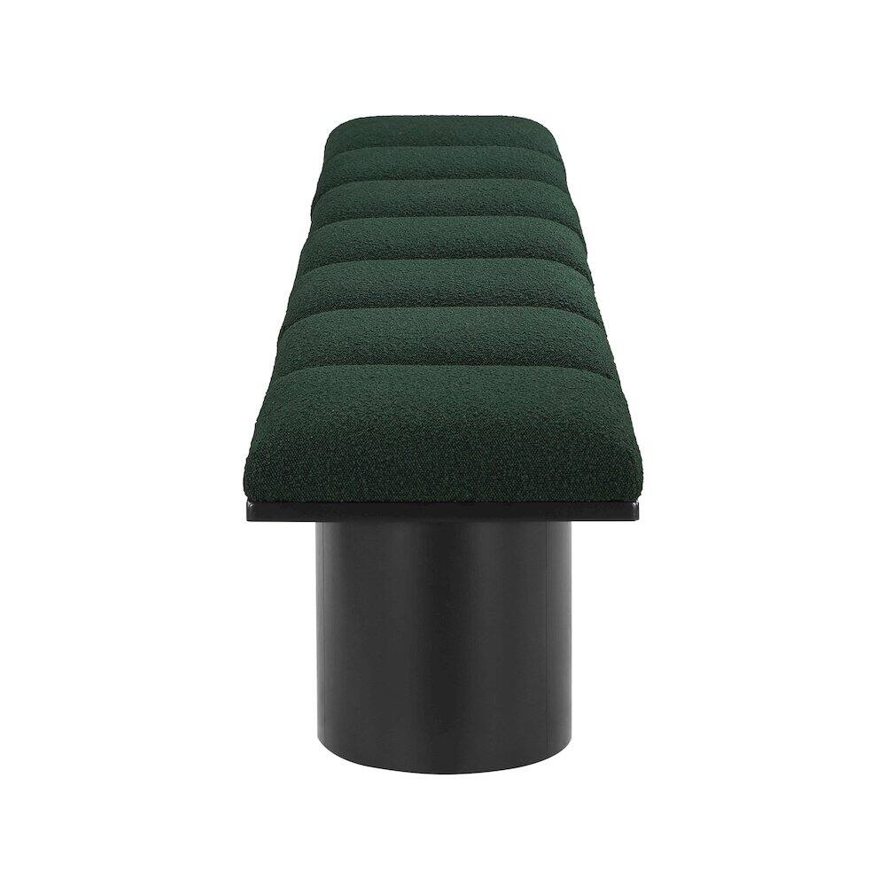 Left. Meridian Furniture - Pavilion Green Boucle Fabric Bench - Green Boucle Fabric.