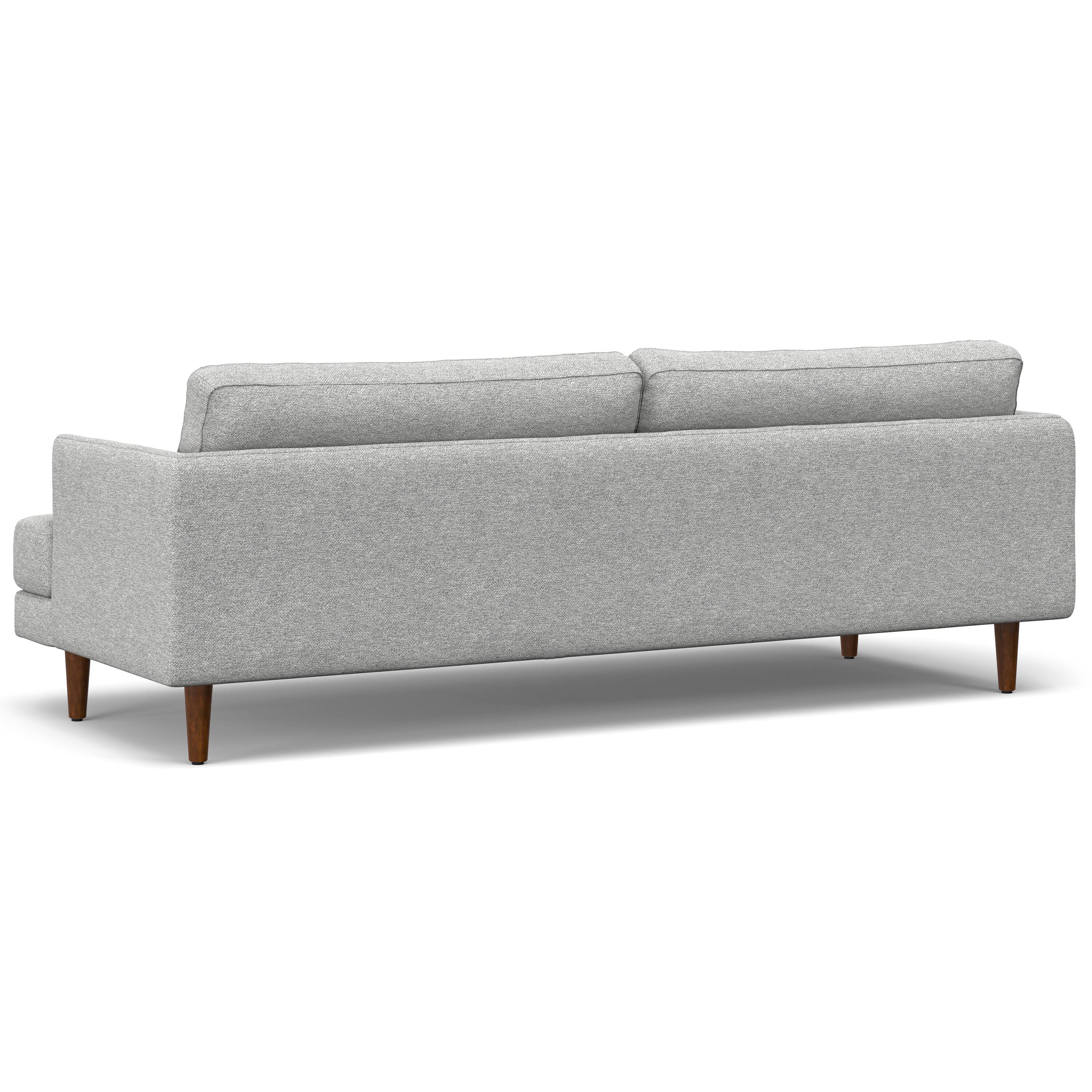 Back. Simpli Home - Livingston 90 inch Wide Mid-Century Modern Sofa in Mist Grey Woven-Blend Fabric - Mist Grey.