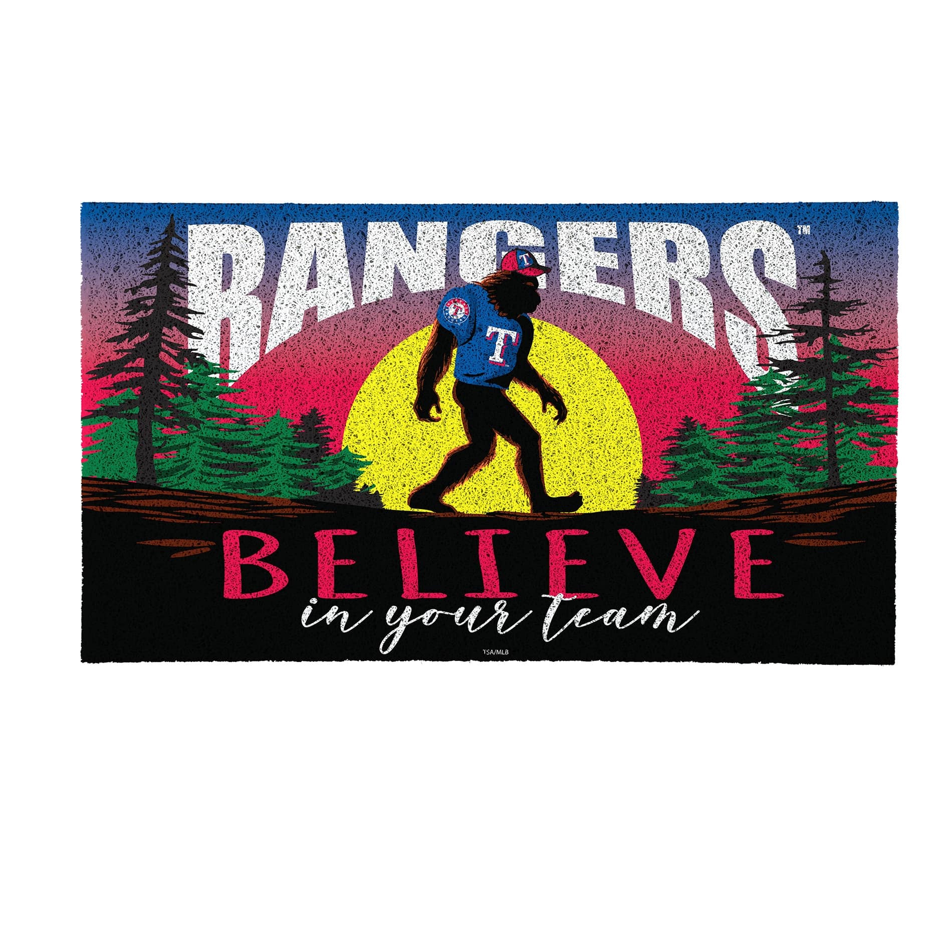 Photos - Area Rug Evergreen Enterprises - Texas Rangers 28" x 16" Bigfoot Believe in Your Team Turf Door Mat - Multicolor 203471587 