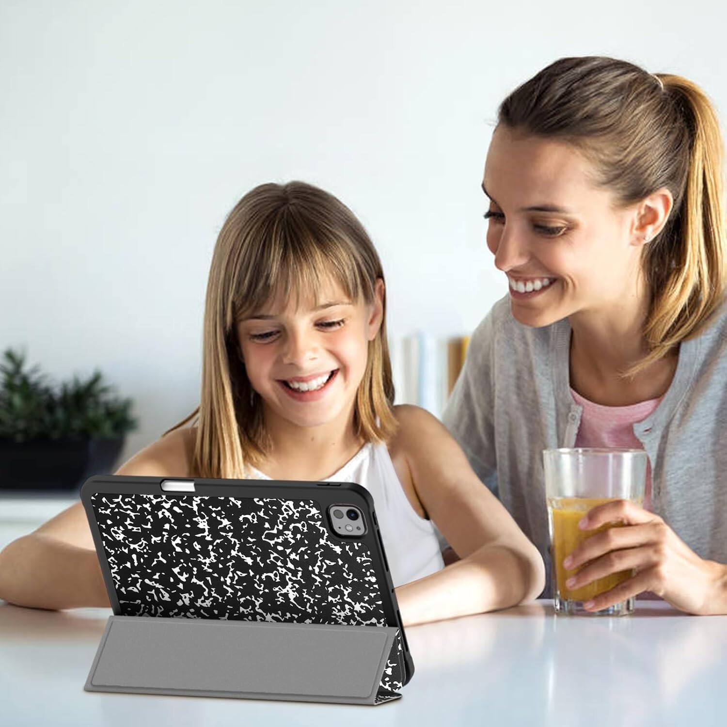 Back. Fintie - Slim Case for iPad Pro 11-inch (M5) 2025 / (M4) 2024 Flexible Soft TPU Back Cover, Viewing & Typing Angles - Composition Book.