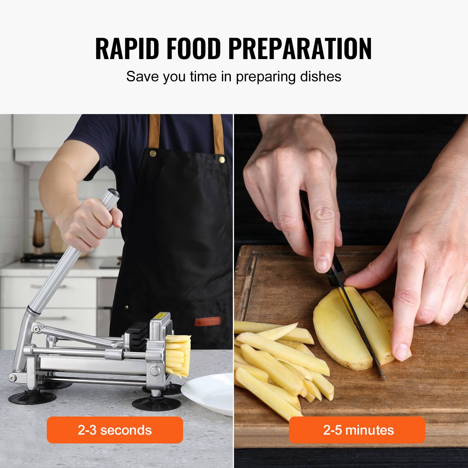 RAPID FOOD PREPARATION  
Save you time in preparing dishes  

2-3 seconds  

2-5 minutes