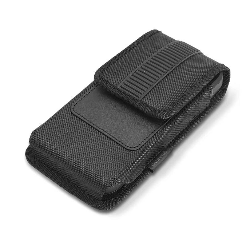 Alt View 3. LUXMO - LUXMO Large Vertical Universal Nylon Phone Pouch with Credit Card Slot- Black - Black.