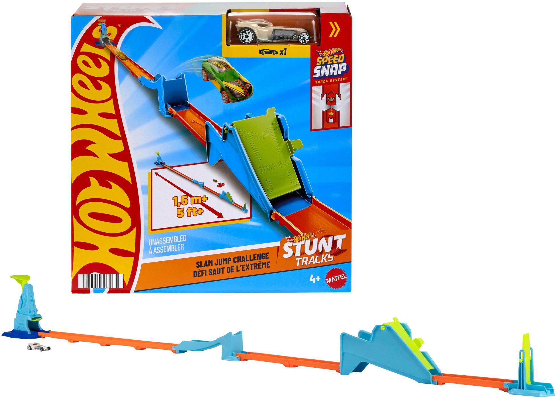 x1 Hot Wheels SPEED SNAP TRACK SYSTEM - WKee HW-BB L 1,5 m+ 5 ft+ K) UNASSEMBLED ASSEMBLER CHALLENGE STUNT SLAM JUMP TRACKS DEFI SAUT DE L'EXTREME 4+ MATTEL