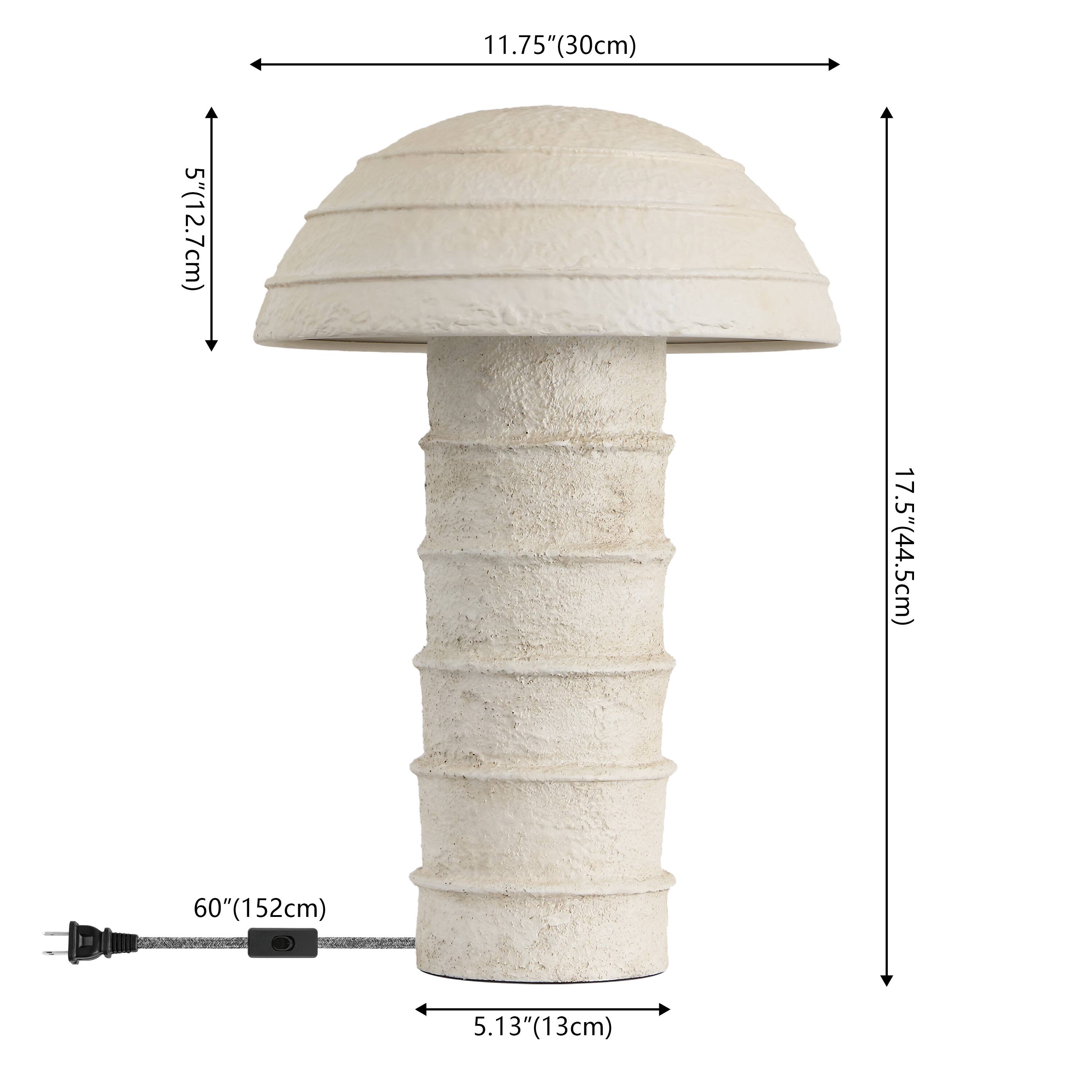 11.75" (30cm)  
5" (12.7cm)  
17.5" (44.5cm)  
60" (152cm)  
5.13" (13cm)