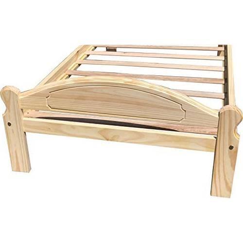 Back. Hivvago - Hivvago Twin Unfinished Solid Pine Wood Platform Bed Frame with Headboard and Footboard - Natural.