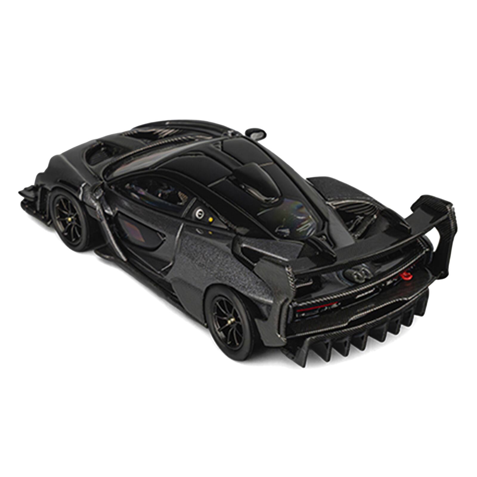 Alt View 2. CM Models - McLaren Senna GTR Dark Gray Metallic with Carbon Hood and Black Top 1/64 Diecast Model Car by CM Model.