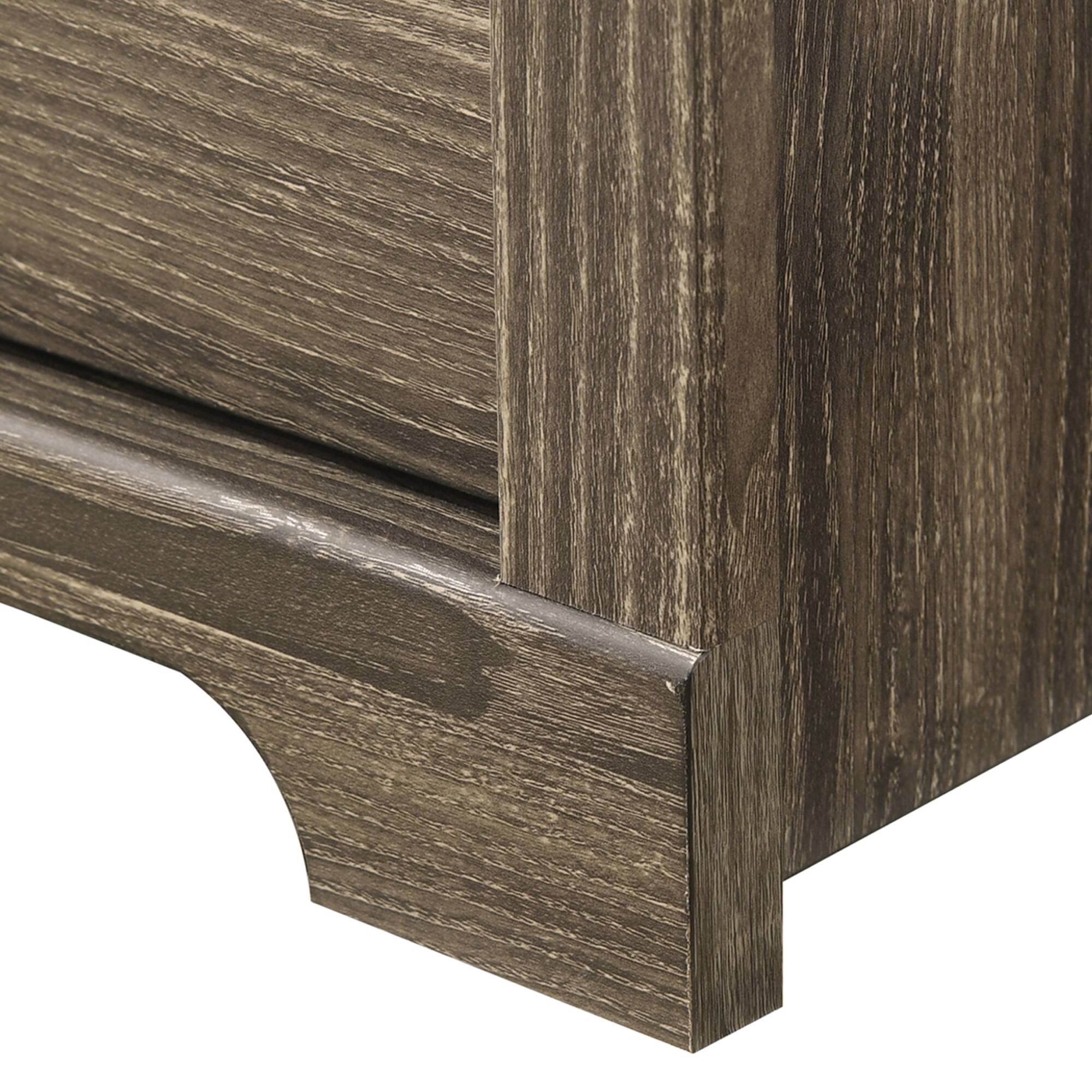 Alt View 7. Vaczon - Rustic Grey Nightstands (Set of 2) with Open Shelf and 2 Drawers - Grey.