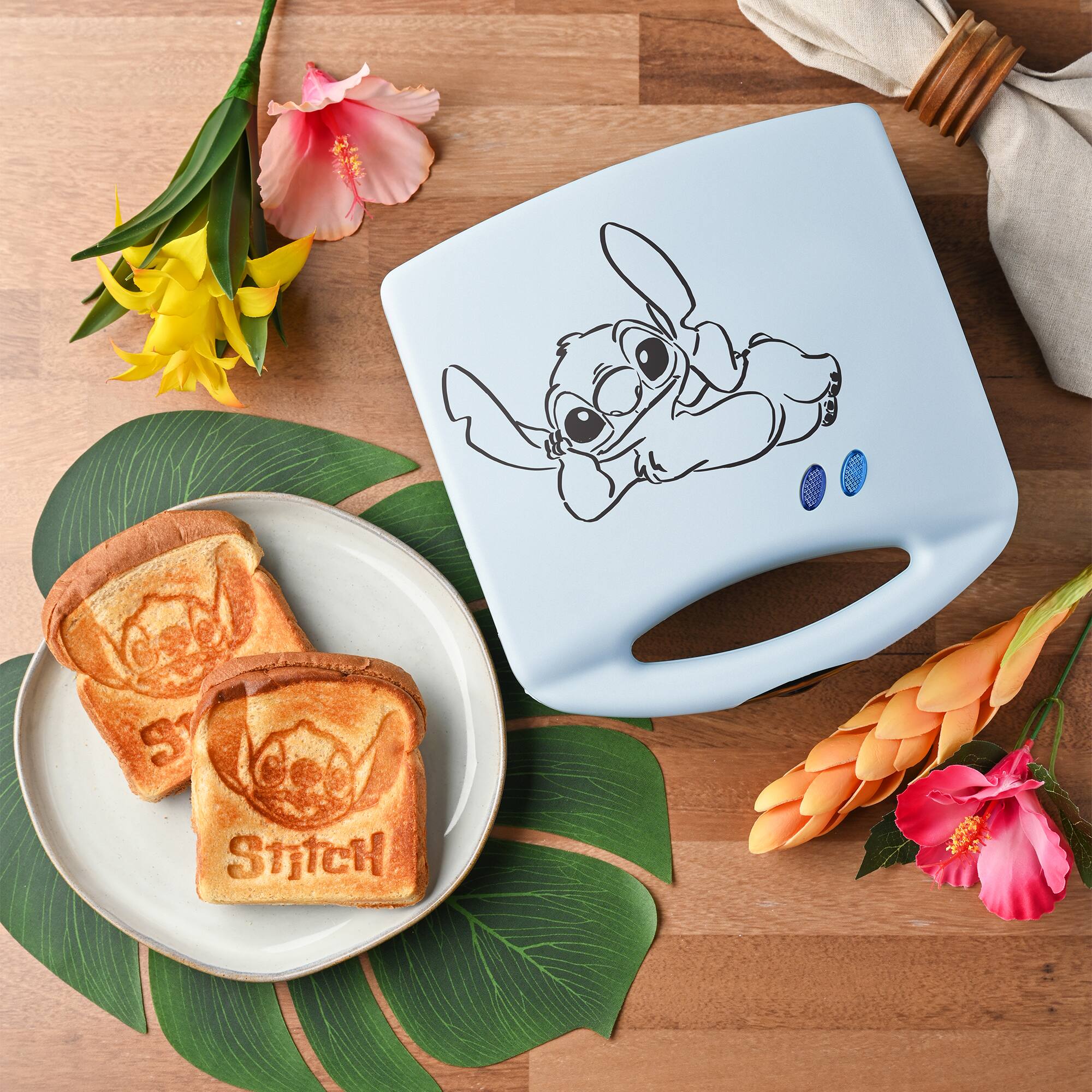 Alt View 1. Disney - Lilo & Stitch Sandwhich Maker - Sun Sand Sea - Blue.