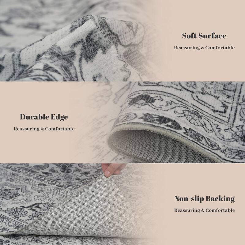 - Soft Surface  
  Reassuring & Comfortable

- Durable Edge  
  Reassuring & Comfortable

- Non-slip Backing  
  Reassuring & Comfortable