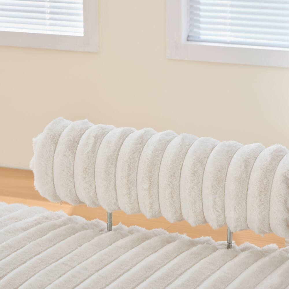 Alt View 6. Ropilly - Ropilly Mini Loveseat End of Bed Bench Small Sofa with Adjustable Back Upholstered Window Ottoman Entryway Seating Beige - Beige.