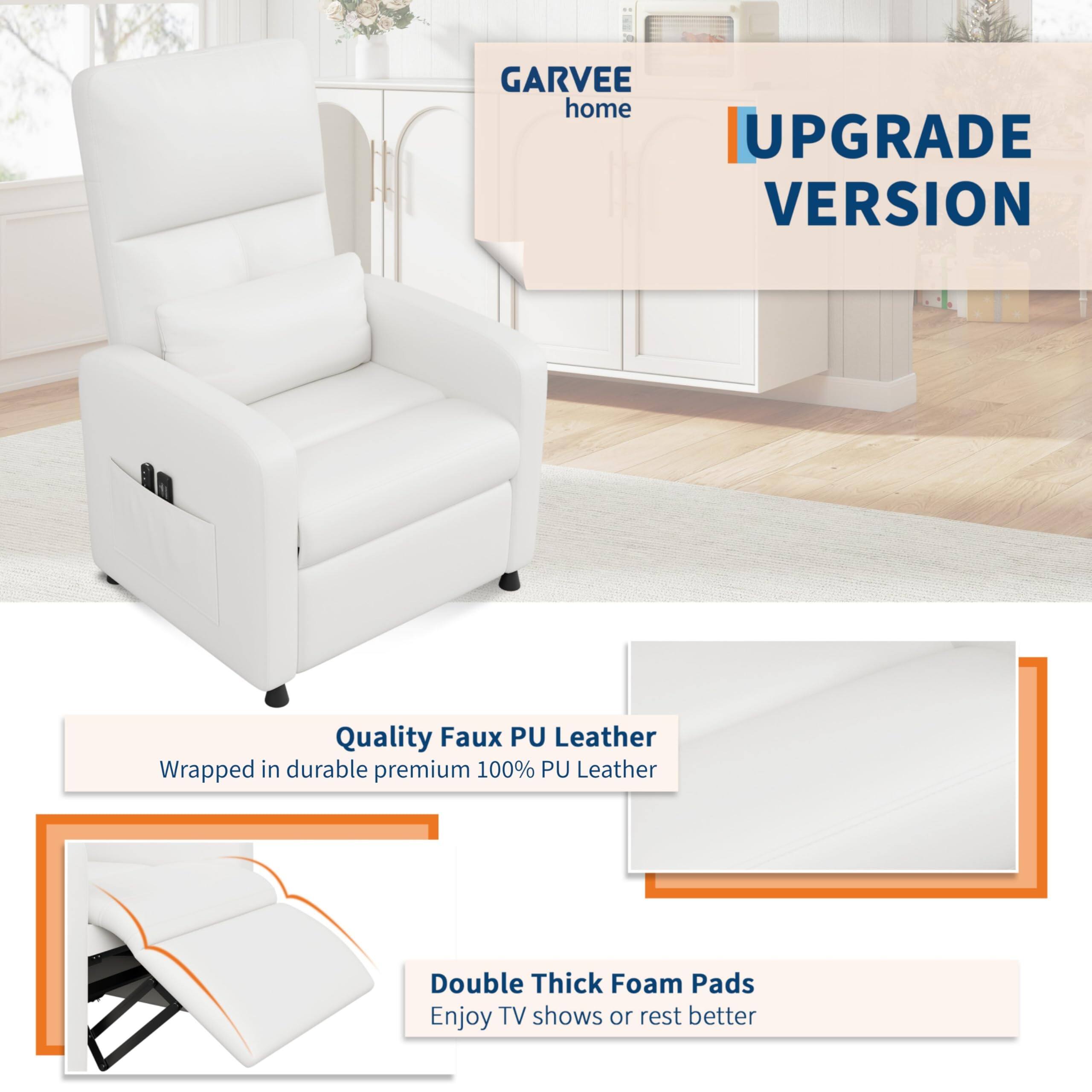 GARVEE home UPGRADE VERSION

Quality Faux PU Leather
Wrapped in durable premium 100% PU Leather

Double Thick Foam Pads
Enjoy TV shows or rest better