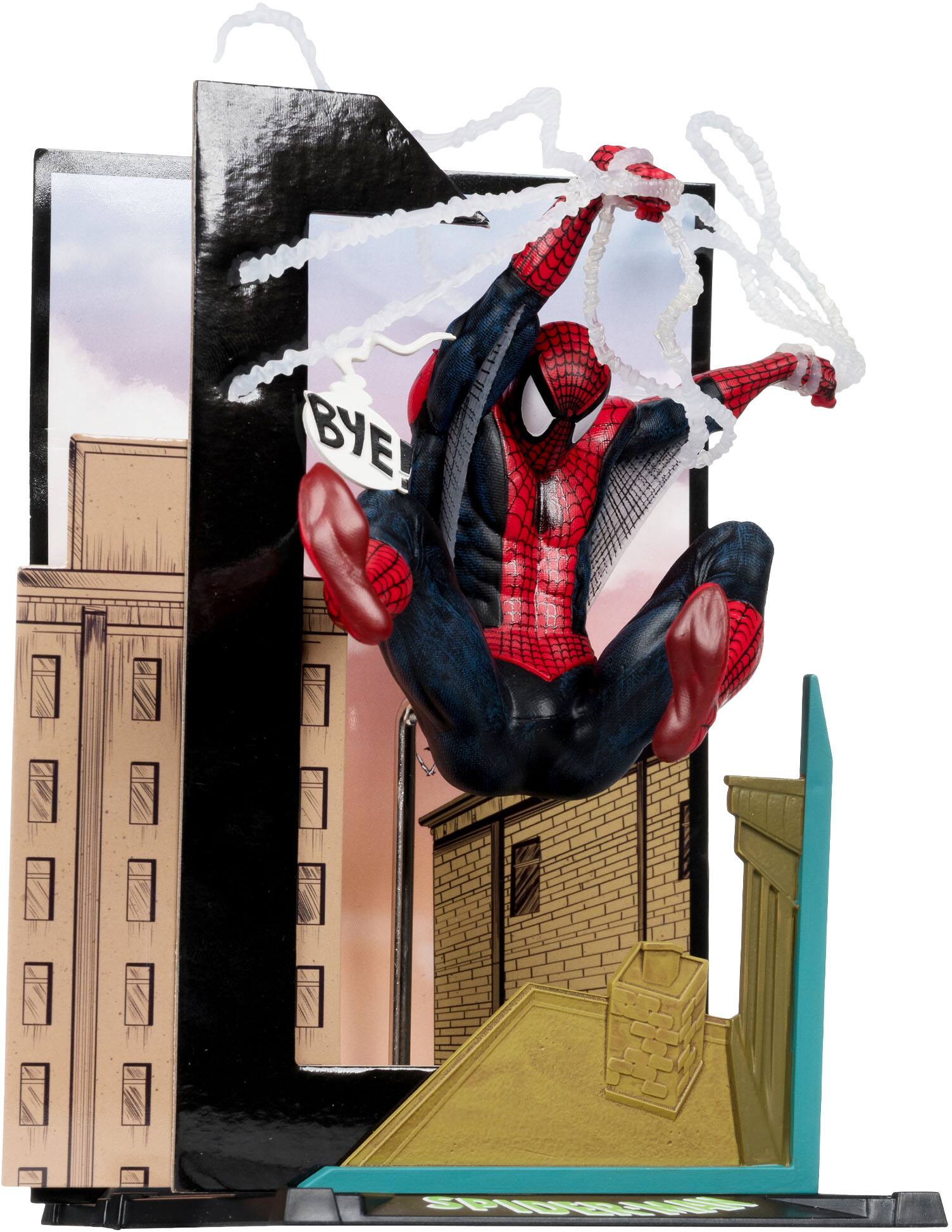Alt View 4. McFarlane Toys - Marvel 7" Spider-Man (Spider-Man #6) 1:10th Scale Collectible with Scene.