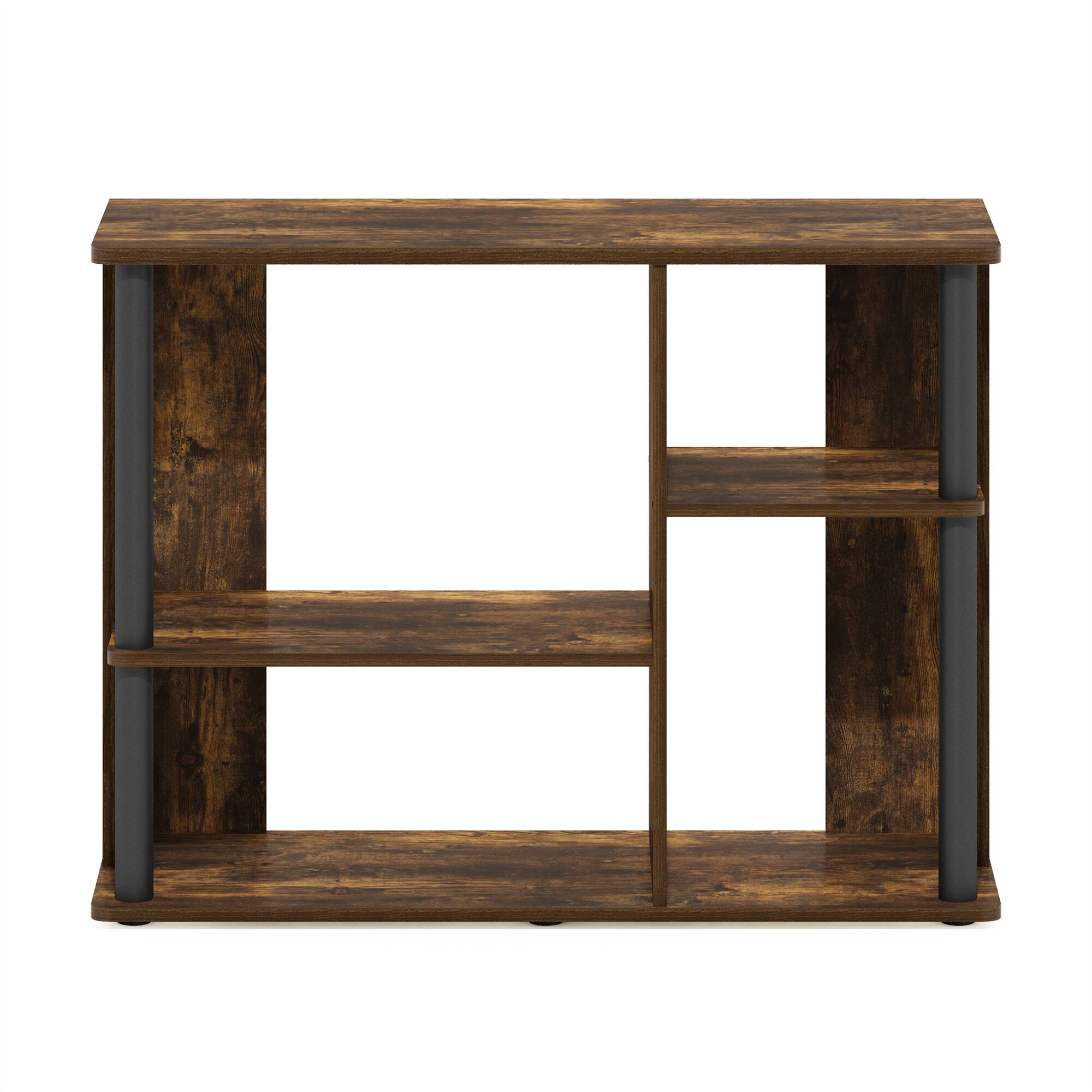 Alt View 2. Furinno - Classic TV Stand with Plastic Poles for TV up to 40-Inch - Amber Pine/Black.