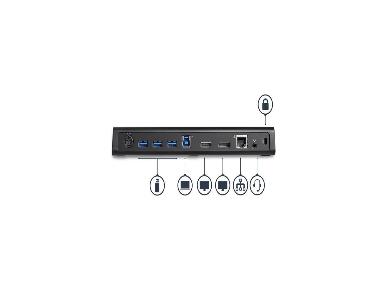 Alt View 3. StarTech.com - StarTech.com USB3DOCKHDPC USB 3.0 Dock, Dual Display, HDMI/DP/4K, Win/macOS.