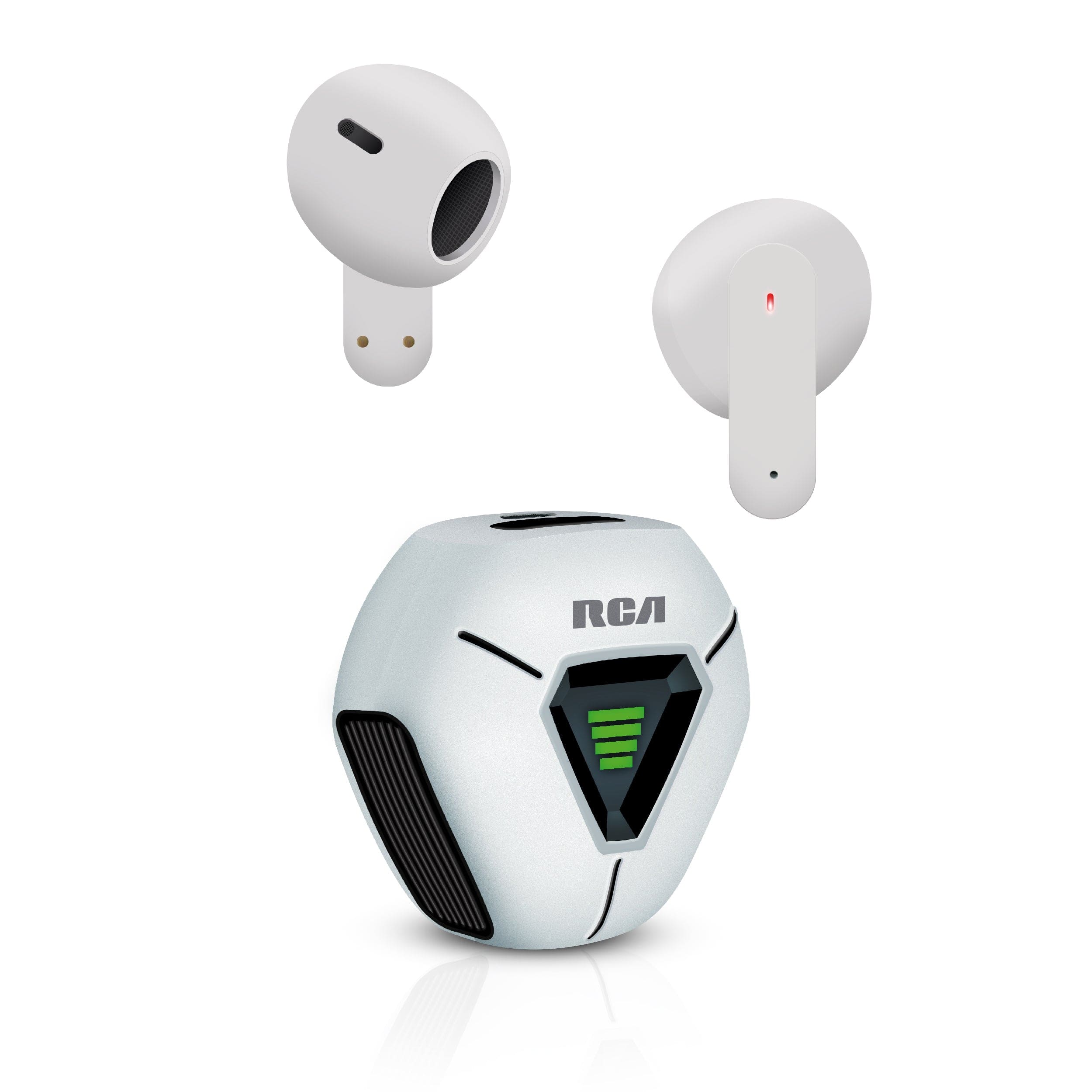 RCA - Wave-78 True Wireless Earbuds, 20H Playtime, Hi-Res Audio, Big Bass - White