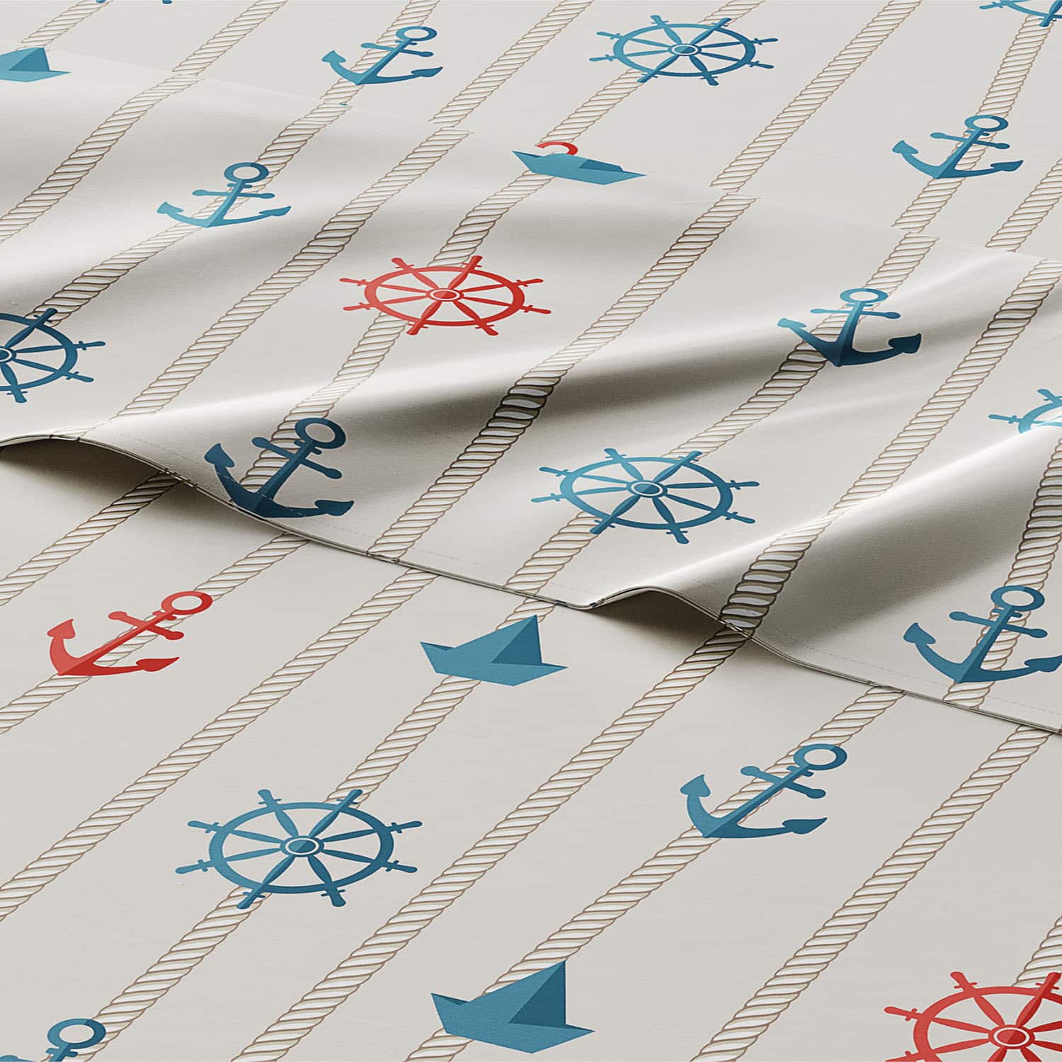 CGK Linens - Kids 4 Piece Bed Sheet Set - Cute & Cozy Wrinkle-Resistant with Vibrant Designs - Full - Anchors