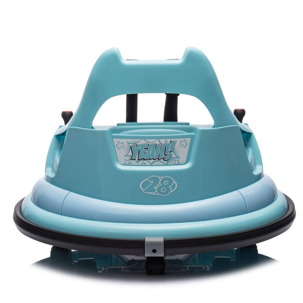 Alt View 1. BreeBe - 12V Kids Electric Ride On Bumper Car with Remote, LED Lights, Bluetooth, 360° Spin, Anti-Collision Padding & Safety Belt - Blue.