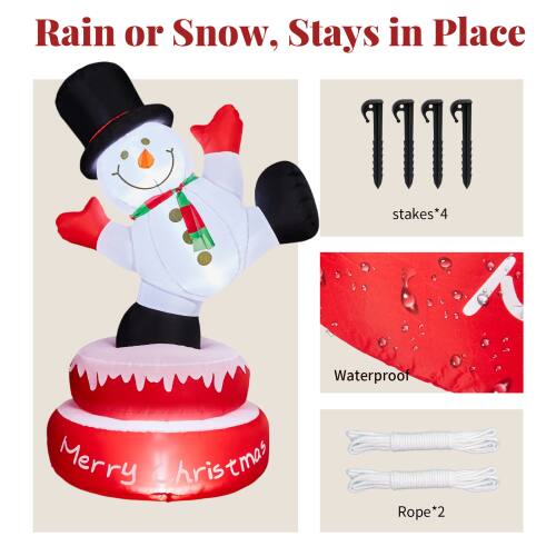 Rain or Snow, Stays in Place

stakes*4

Waterproof

Rope*2

Merry Christmas