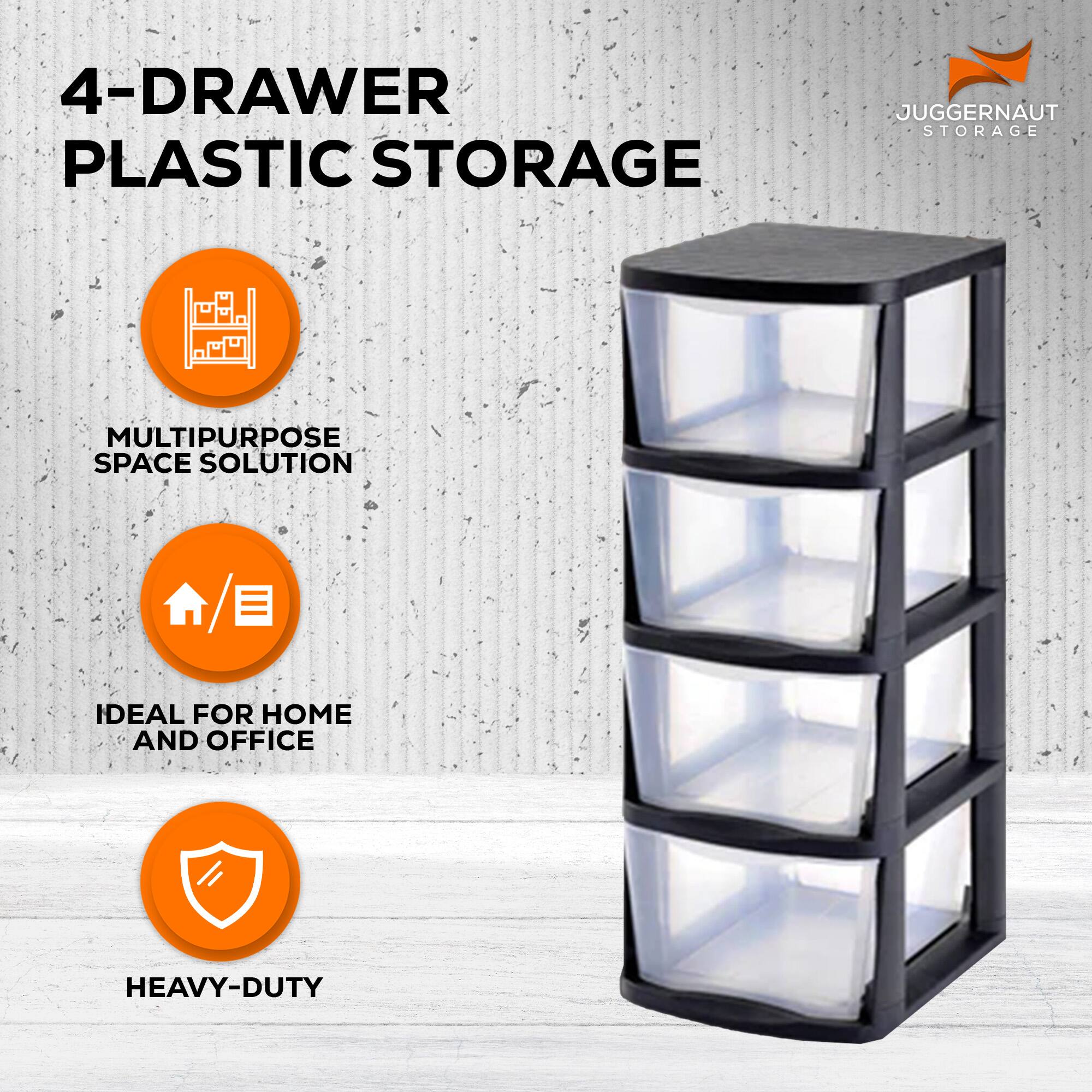 4-Drawer Plastic Storage

- Multipurpose Space Solution
- Ideal for Home and Office
- Heavy-Duty
