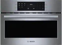 Bosch - 500 Series 1.6 Cu. Ft. Built-In Microwave with Sensor Cooking - Stainless Steel - Front_Zoom