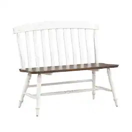 Liberty Furniture Industries - Al Fresco Slat Back Bench for Dining Room - Graphite & Whitestone