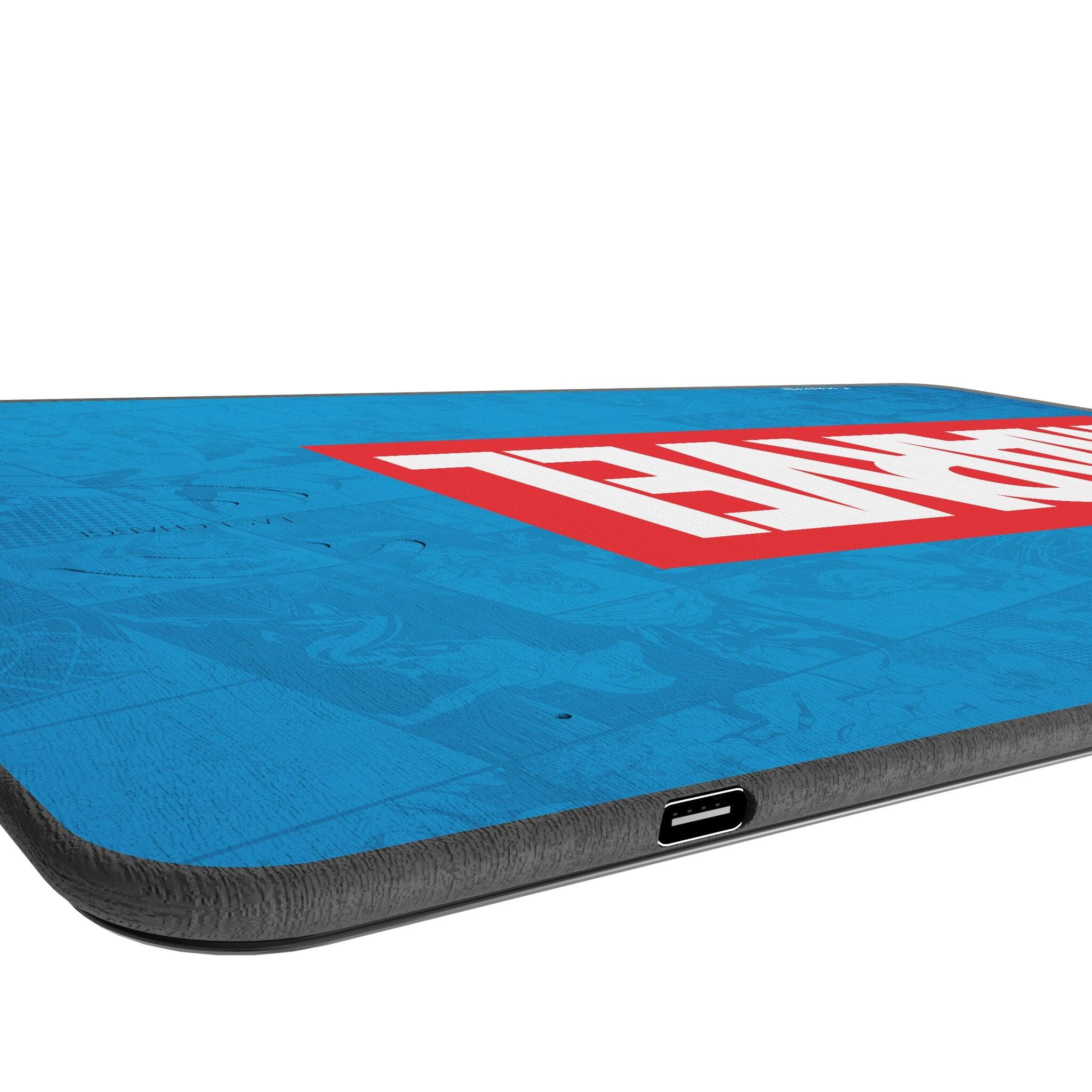 Left. Keyscaper - Marvel Logo 15-Watt Wireless Charger and Mouse Pad - Marvel.