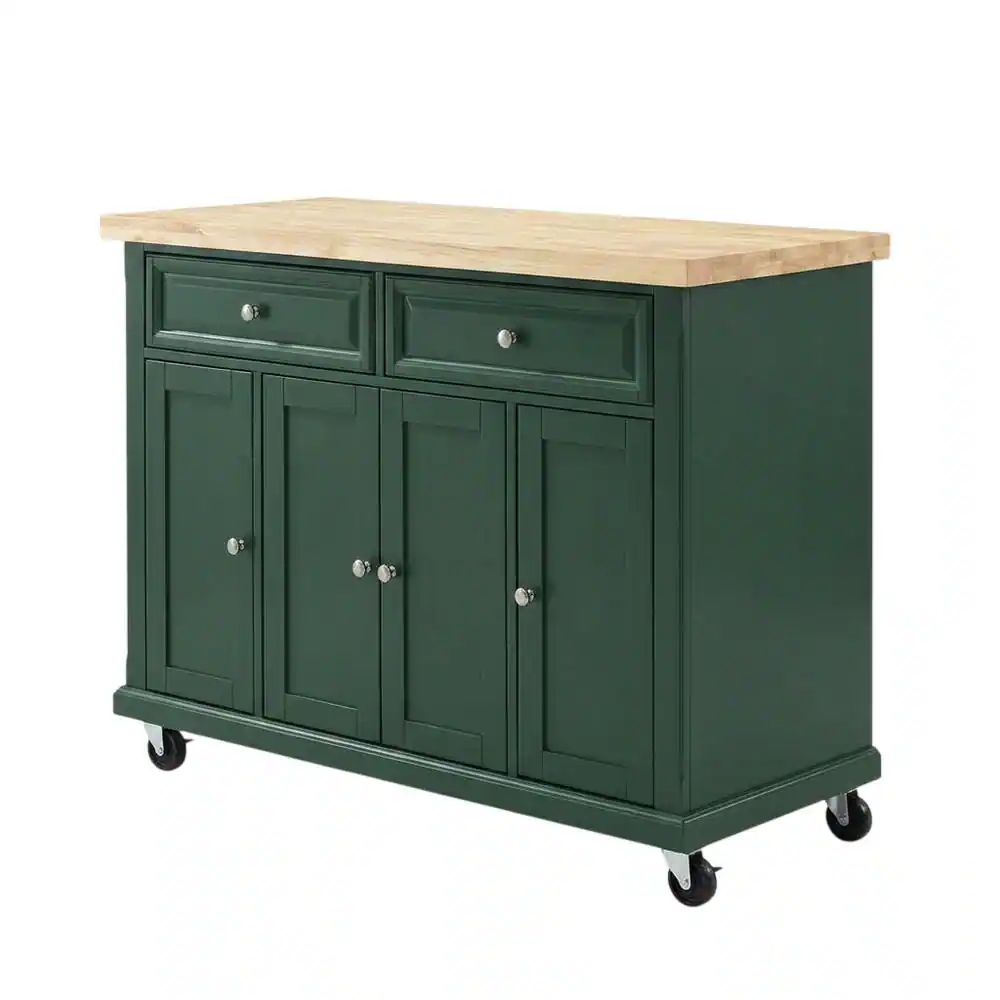 Front. Crosley Furniture - Madison Kitchen Island/Cart - Emerald Green.