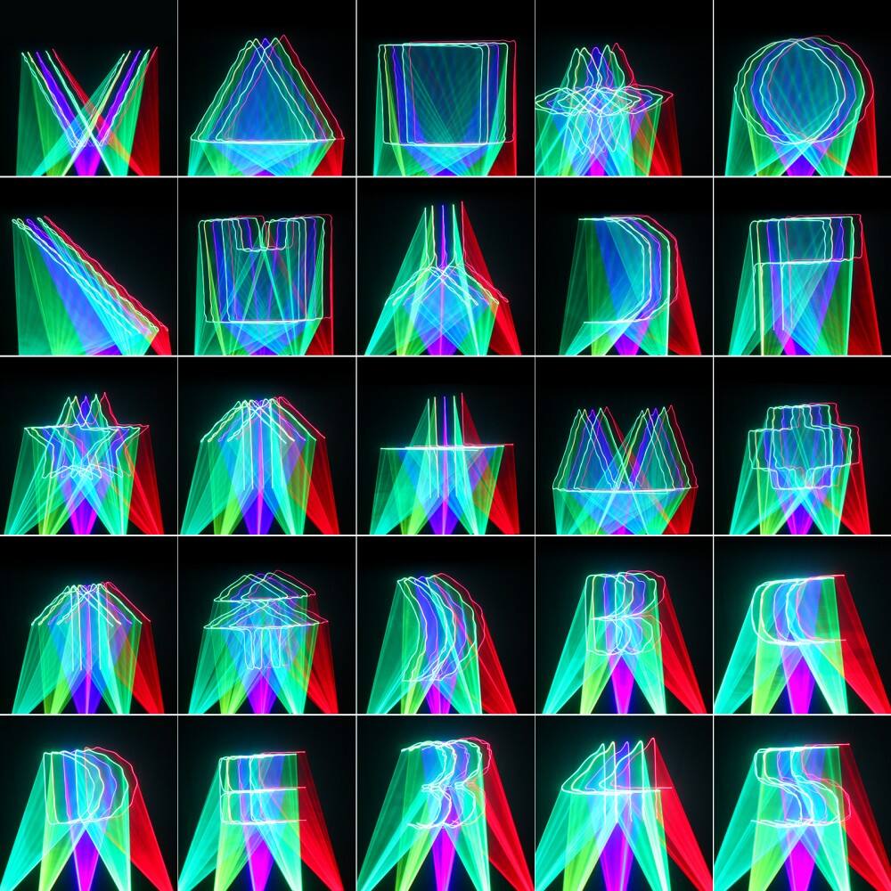 Alt View 2. UKing - Stage Laser Light 5 Lens 5 Beam RGBYC DJ Lighting Disco Show DMX Projector Light.