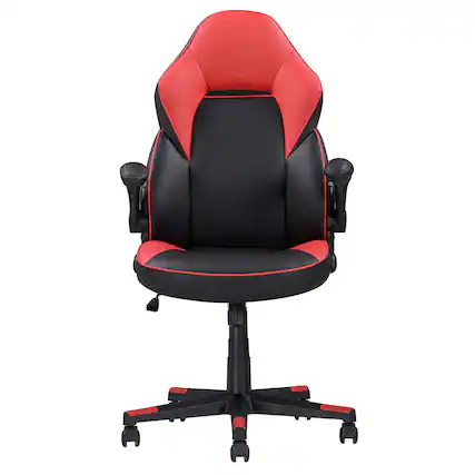 Front. APRILSOUL - Adjustable Faux Leather Ergonomic Gaming Chair Computer Desk/Office Chair Black/Red - Black+Red.