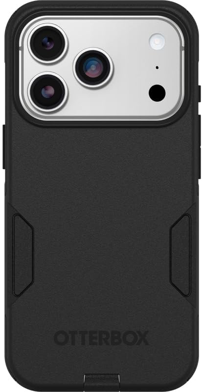 Left. OtterBox - OtterBox iPhone 17 Pro, Bundle: Commuter Series MagSafe Case & Screen Protector - Built-in magnets - Thin & Protective - Black.