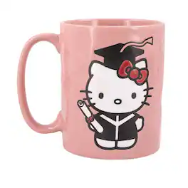Silver Buffalo - Sanrio Hello Kitty Graduation Ceramic Pottery Mug | Holds 17 Ounces - Pink