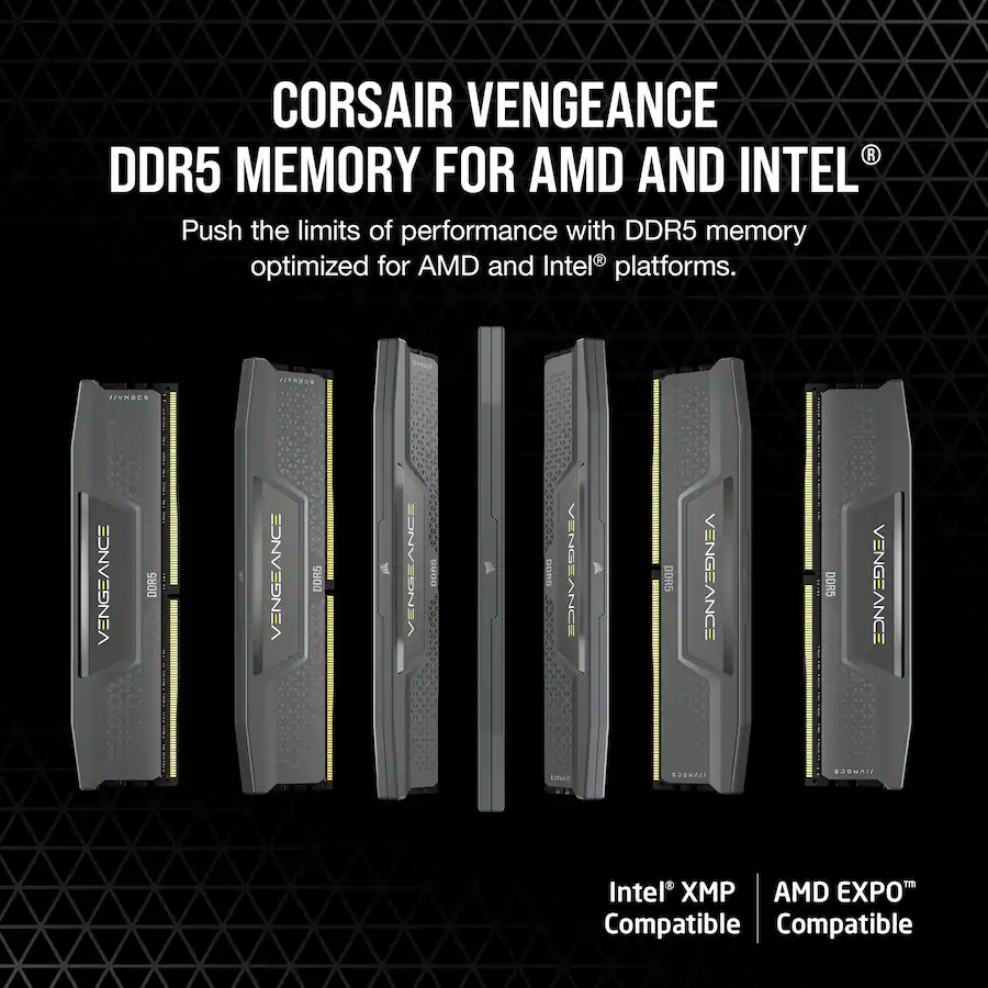 CORSAIR VENGEANCE 32GB (2x16GB) DDR5 6400MHz C36 AMD EXPO & Intel CORSAIR VENGEANCE 32GB (2x16GB) DDR5 6400MHz C36 AMD EXPO & Intel